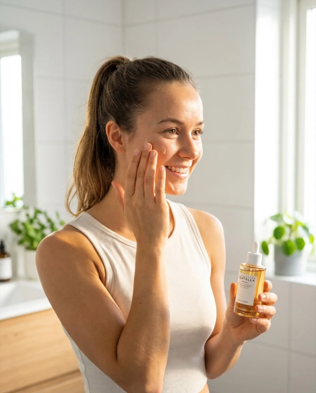 Skincare ad creative generated from a single product photo