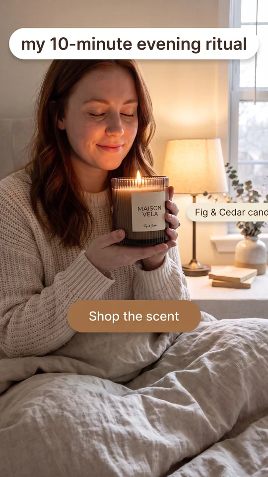 Story ad of a woman holding the candle